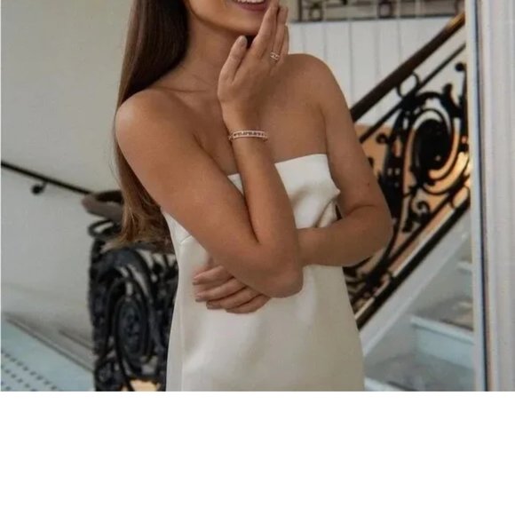 Zara strapless satin-like dress - Picture 9 of 9